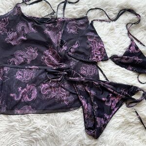 Bathing suit set with coverup